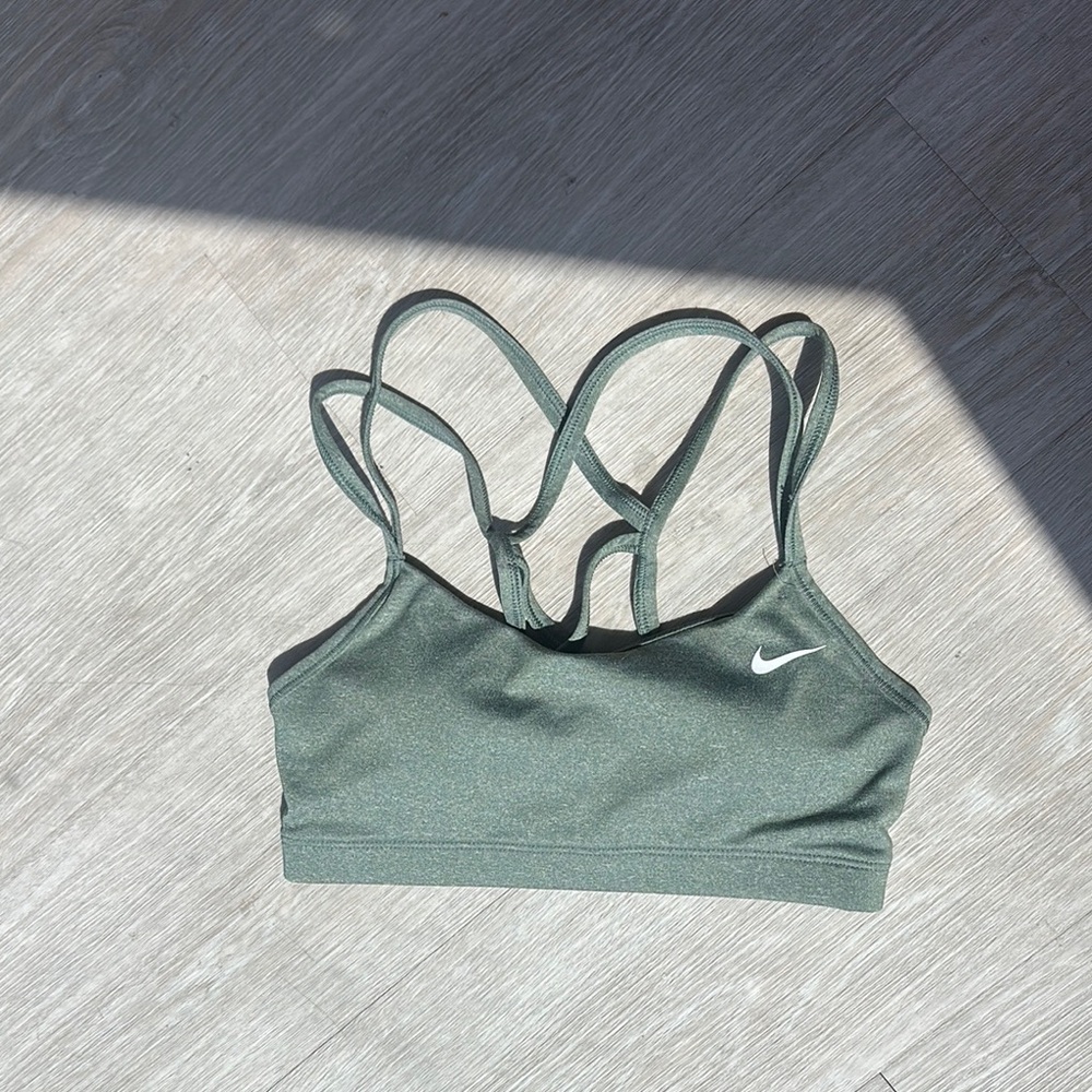 Nike Green Sports Bra with Criss-Cross Back